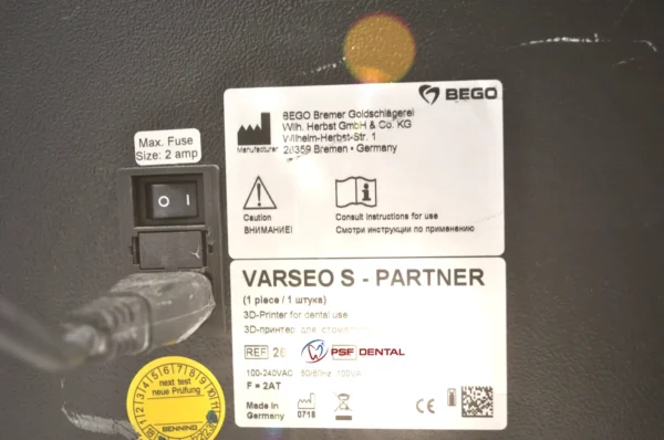 BEGO Varseo S 3D Printing System